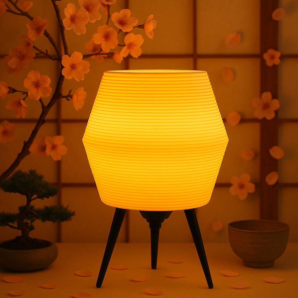 Glowing Modern Bedside Lamp, Perfect Japandi Lamp for Bedside Table